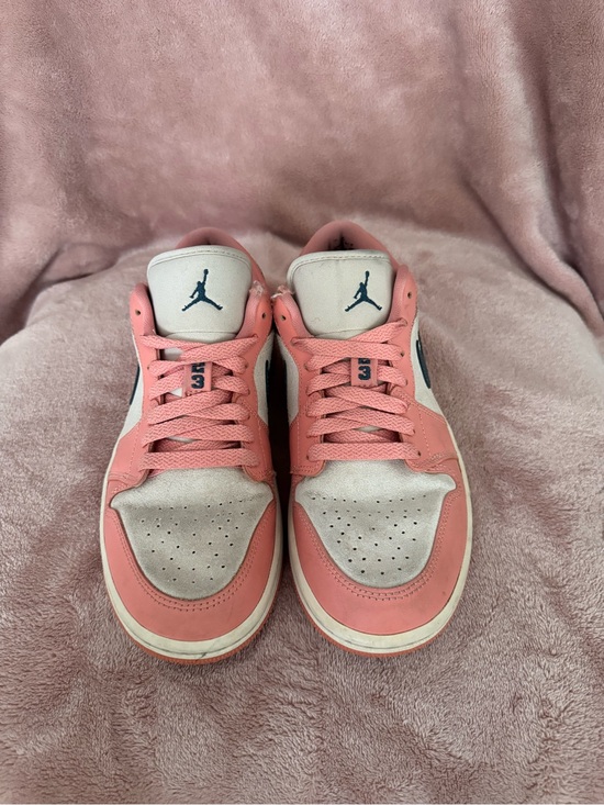 Nike Shoes - Air Jordan Low Top Sneakers in Pink and Cream, Teal Swoosh